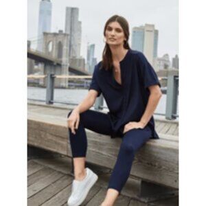 Lysse NWT Women's True Navy LEAH Short Sleeve Top, Size Medium